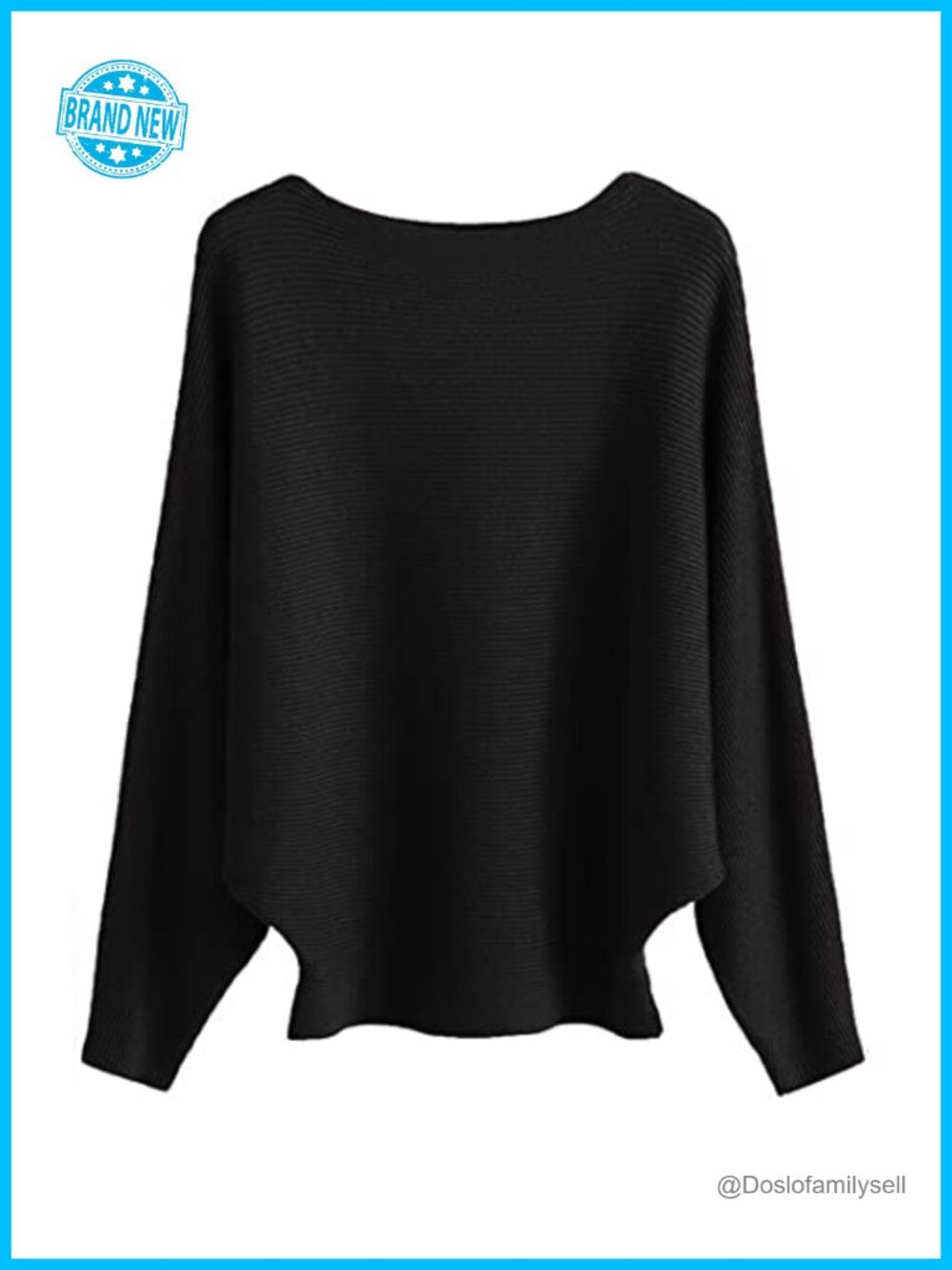 Womens Striped Oversized Sweater Batwing Dolman Sleeve Pullover